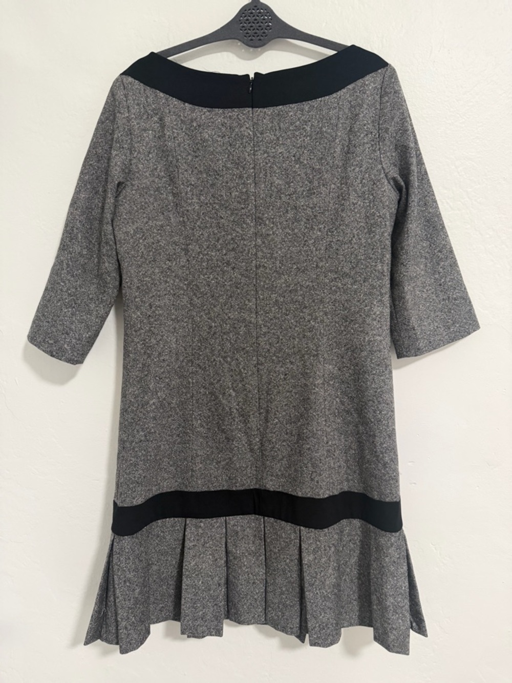 Pendleton Vintage Wool Silk Blend Dress Size 12 Gray Pleated Made USA - Picture 5 of 8